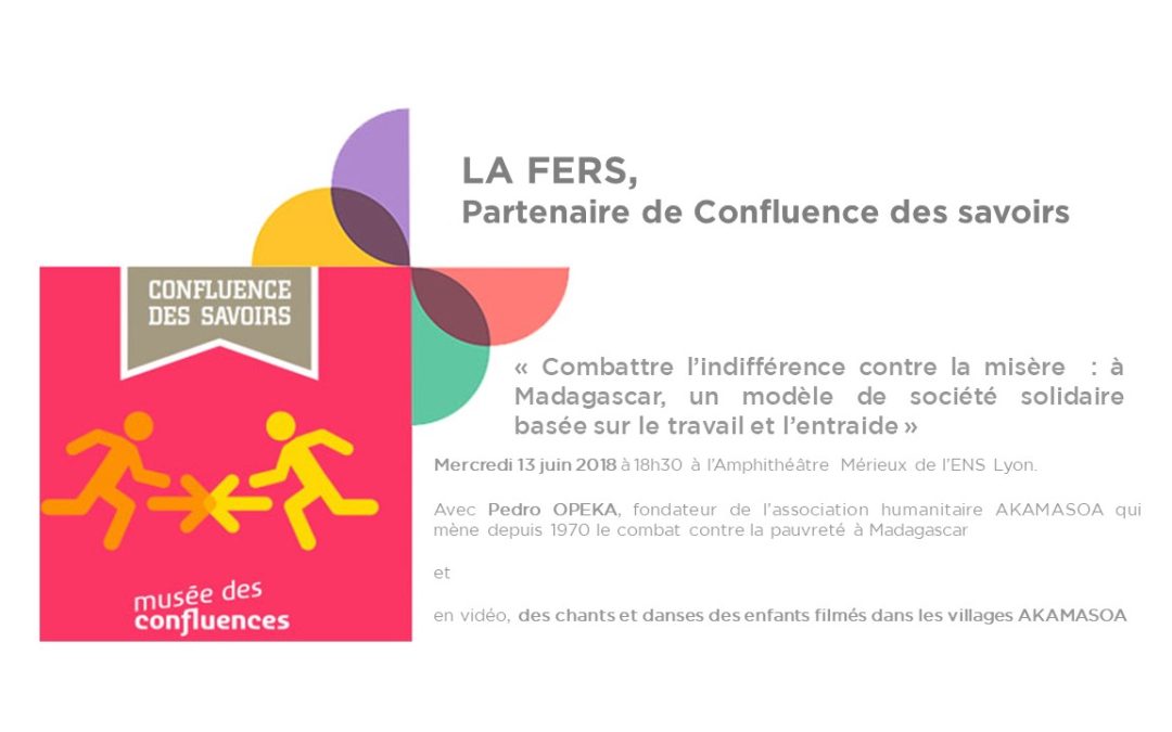 Confluence des savoirs : prochaine conférence le mercredi 13 juin 2018